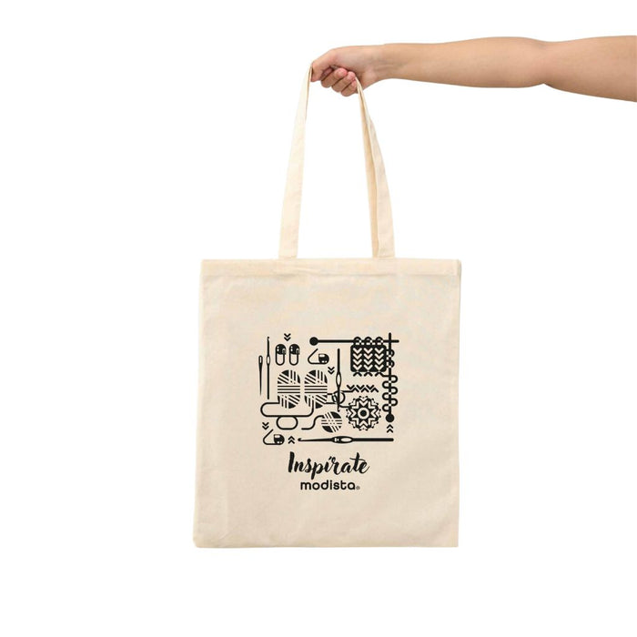 Bolsa de tela con asas blanca "Inspírate" de Modista