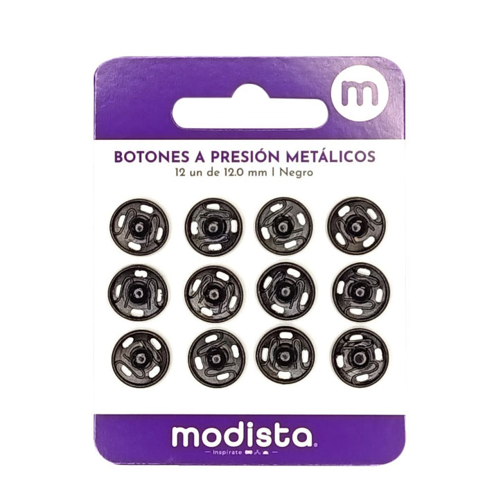 Botones a Presión Metálicos Modista – 12 Unidades  | Negro - [product type] - [product vendor] - Modista