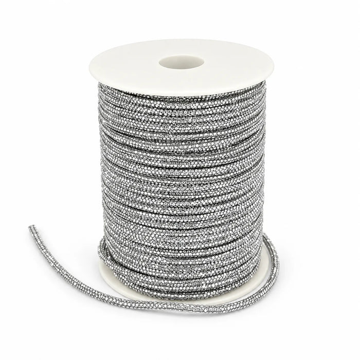 Cordón con Cristales Brillante para Macramé 4 mm