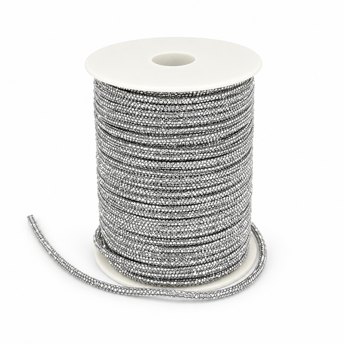 Cordón con Cristales Brillante para Macramé 4 mm