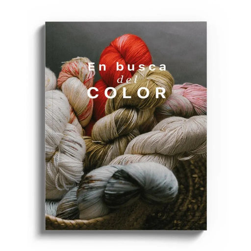 Revista Modista "En busca del color" con patrones de punto y crochet, portada colorida y detalles de tejidos en la imagen.