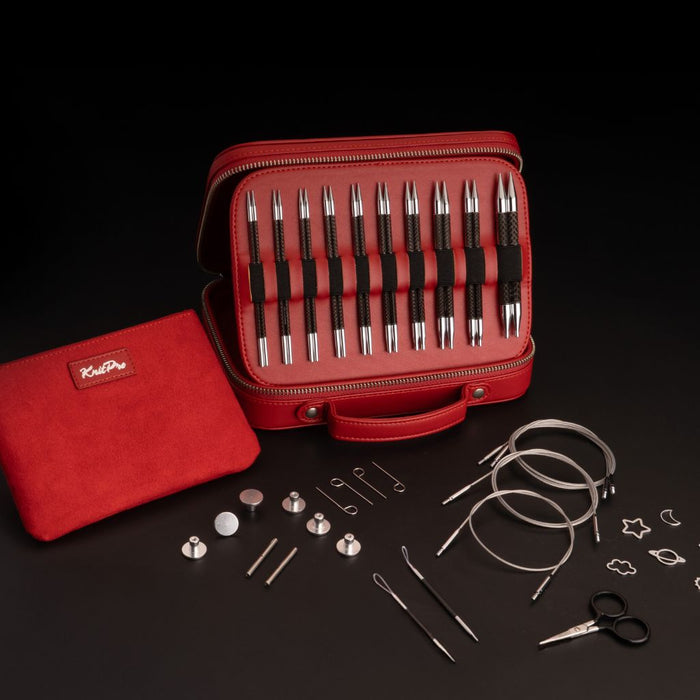 Set de Palillos Intercambiables Karbonz Élan – Edición Premium de KnitPro