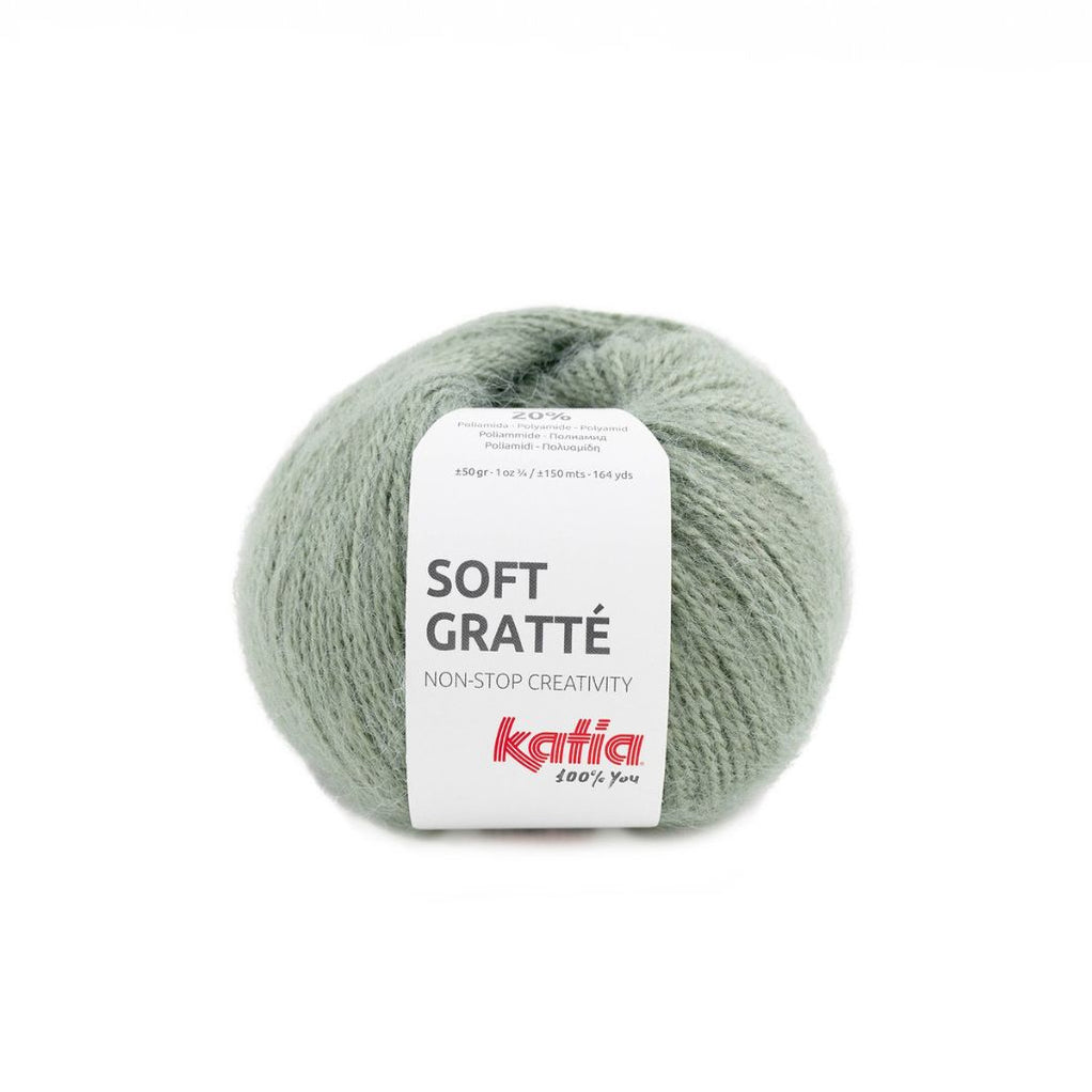 Laine Katia Soft Gratte - Pelote Douce Pomme - 80% Acrylique 20% Polyamide - Pour Tricot Pulls, Écharpes, Bonnets - 3
