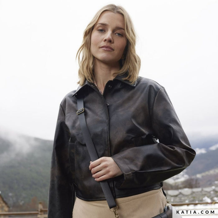 La polipiel vegana Chester Black Coffee - Tela de Costura | Katia Fabrics