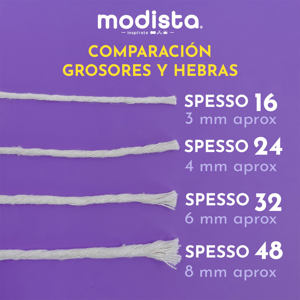SPESSO 24 hebras (3mm) 1kg Algodón Hilo grueso, manualidades - Modista